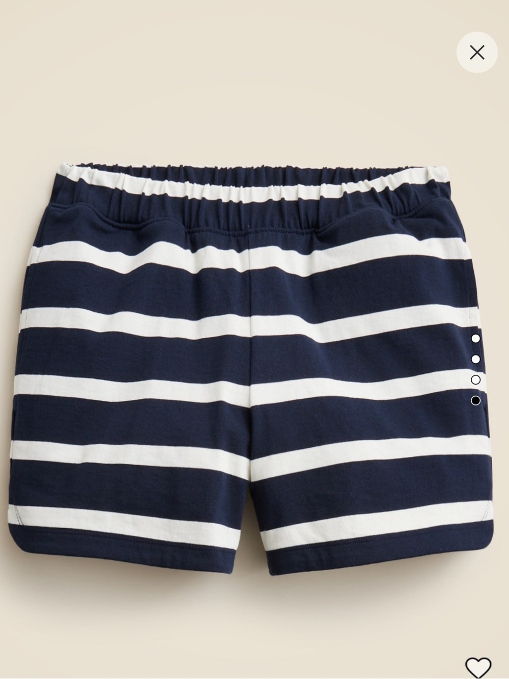 J. Crew Navy Mariner Jersey Shorts Navy and White Striped